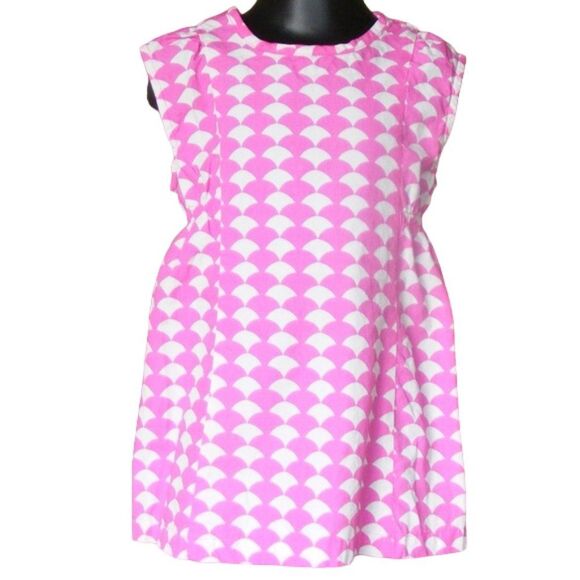 Hanna Andersson Other - HANNA ANDERSSON Dress, 90/3T, Smock, Sleeveless, Pink/White, Scalloped print